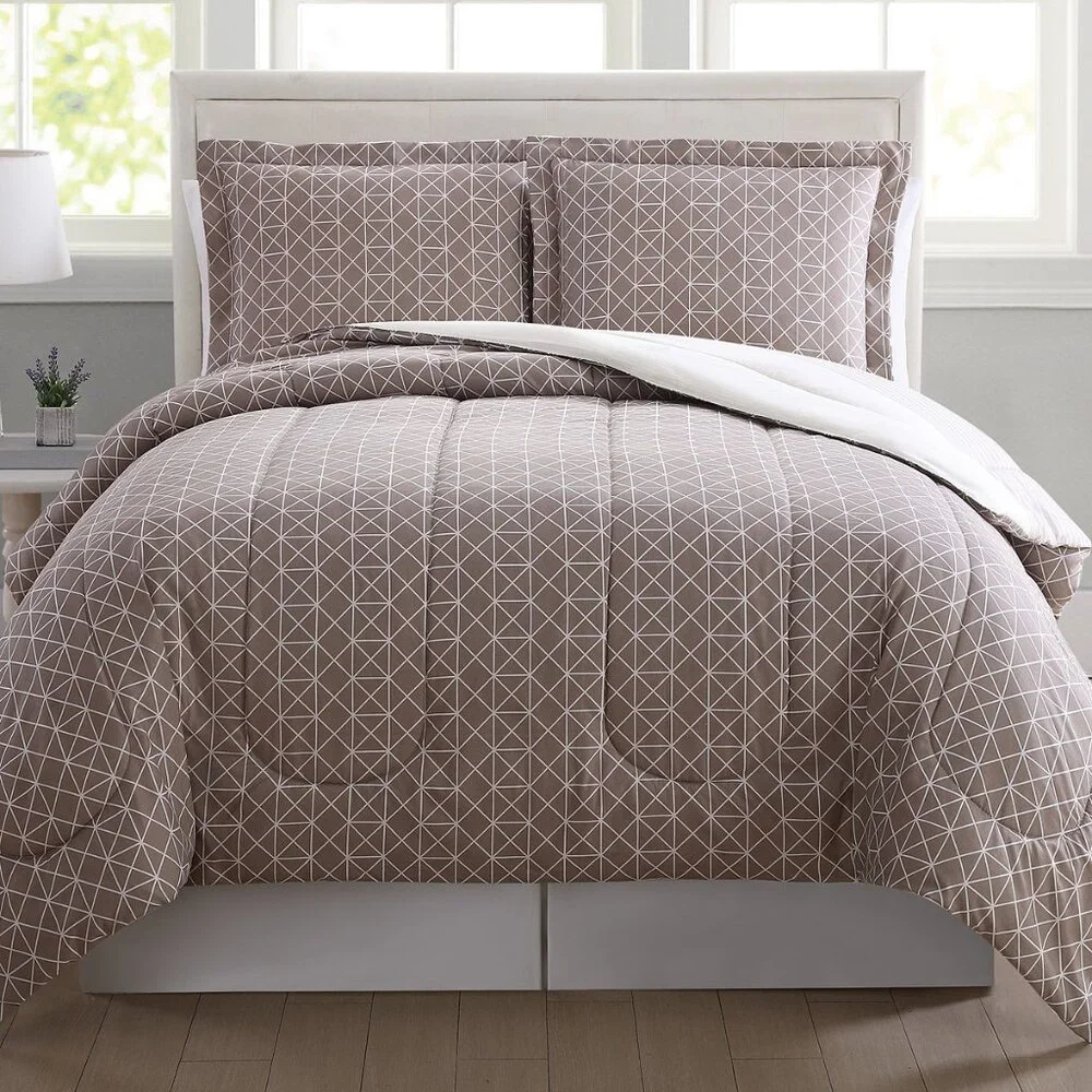 Sunham 3-Piece Reversible Comforter and Shams Bedding Set, Liam